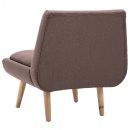 Fotel do salonu tapicerowany tkaniną brązowy