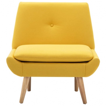 Fotel do salonu tapicerowany tkaniną żółty