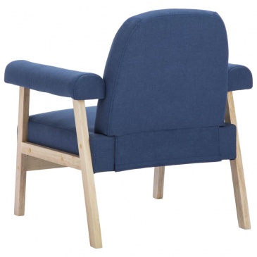 Fotel do salonu tapicerowany tkaniną niebieski