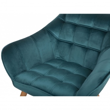 Fotel welurowy niebieski KARIS