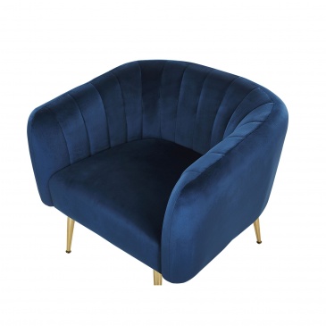 Fotel welurowy niebieski LACONIA