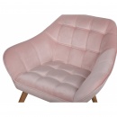 Fotel welurowy różowy KARIS