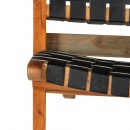 Fotel z pasów z prawdziwej skóry, 59 x 72 x 79 cm, czarny