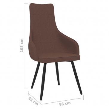 Fotel z podnóżkiem, brązowy, obity tkaniną