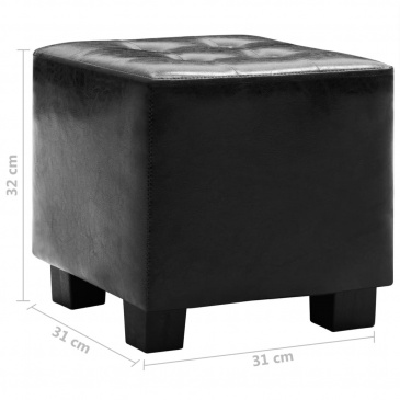 Fotel z podnóżkiem czarny sztuczna skóra
