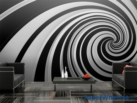 Fototapeta - Black and white swirl (550x270 cm)