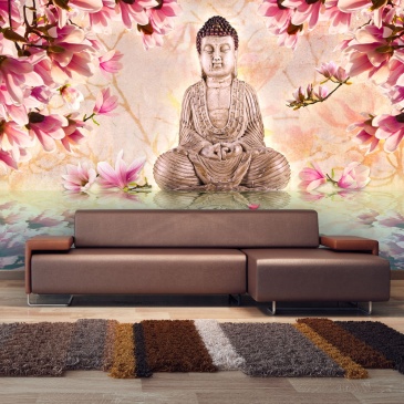 Fototapeta - Budda i magnolia (450x270 cm)