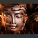 Fototapeta - Buddha. Fire of meditation. (450x270 cm)