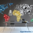 Fototapeta - Map of the World - colorful solids (200x154 cm)