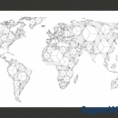 Fototapeta - Map of the World - white solids (550x270 cm)