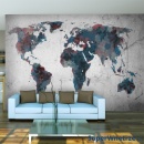 Fototapeta - World map on the wall (200x154 cm)
