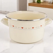 Garnek emaliowany kremowy tonca 22 cm, 4 l