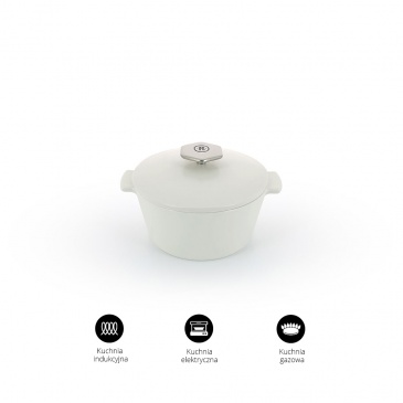 Garnek okrągły 1,5 L porcelanowy Revol Revolution biały (na indukcję