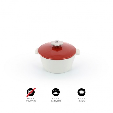 Garnek okrągły 1,5 L porcelanowy Revol Revolution czerwony