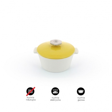 Garnek okrągły 1,5 L porcelanowy Revol Revolution żółty