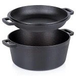 Garnek z pokrywką żeliwny 2w1 CAST LINE 26 cm, 4,5 l / 1,6 l