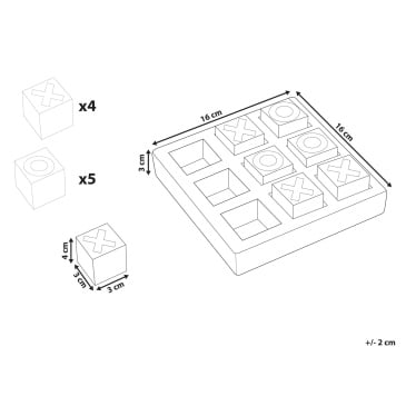 Gra w kółko i krzyżyk ASJUT Drewno mango Beżowy