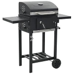 Grill węglowy z dolną półką, czarny