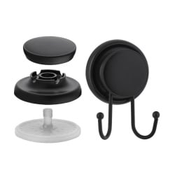 Haczyk łazienkowy 2x na ręczniki ścienny czarny - yoka Haczyk łazienkowy 2x na ręczniki ścienny czarny - yoka