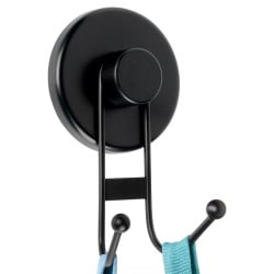 Haczyk wieszak metalowy czarny na przyssawkę podwójny 6,5x5,5x10 cm Haczyk wieszak metalowy czarny na przyssawkę podwójny 6,5x5,5x10 cm