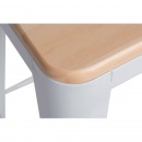 Krzesło barowe Paris Wood D2 65cm biały-sosna naturalna