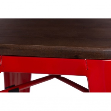 Krzesło barowe Paris Wood D2 65cm czerwone-sosna orzech