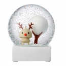 Hoptimist reindeer snow globe l latte 26378