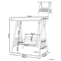 Huśtawka ogrodowa SENARICA Drewno świerkowe Ciemnobrązowy