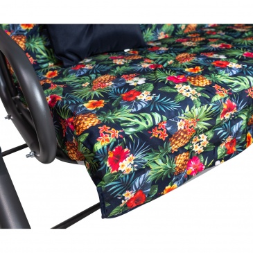 Huśtawka ogrodowa siedzisko textylina 2x1 wzór tropic