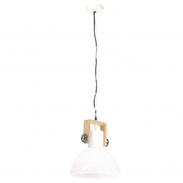 Industrialna lampa wisząca, 25 W, biała, okrągła, 30 cm, E27