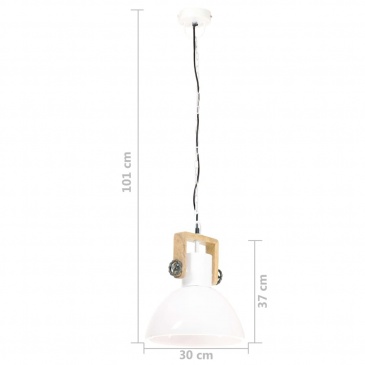 Industrialna lampa wisząca, 25 W, biała, okrągła, 30 cm, E27