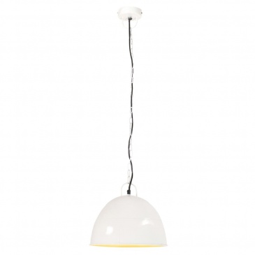 Industrialna lampa wisząca, 25 W, biała, okrągła, 31 cm, E27