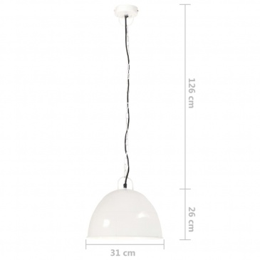 Industrialna lampa wisząca, 25 W, biała, okrągła, 31 cm, E27