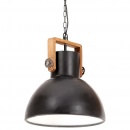 Industrialna lampa wisząca, 25 W, czarna, okrągła, 40 cm, E27