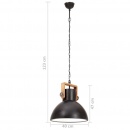Industrialna lampa wisząca, 25 W, czarna, okrągła, 40 cm, E27