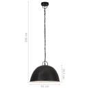 Industrialna lampa wisząca, 25 W, czarna, okrągła, 41 cm, E27