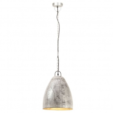 Industrialna lampa wisząca, 25 W, srebrna, okrągła, 32 cm, E27