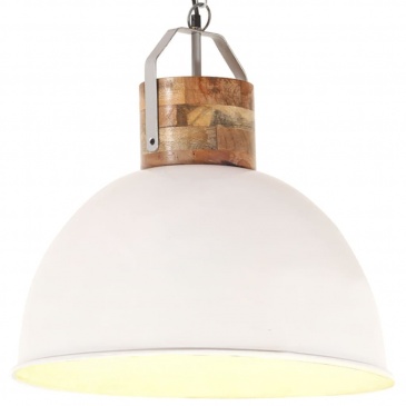 Industrialna lampa wisząca, biała, okrągła, 51 cm, E27, mango