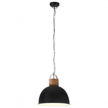 Industrialna lampa wisząca, czarna, okrągła, 51 cm, E27, mango