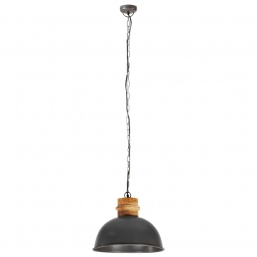 Industrialna lampa wisząca, szara, okrągła, 42 cm, E27, mango