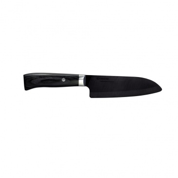 Profesjonalny cermiczny nóż szefa kuchni 14cm Kyocera Santoku czarny/czarna rączka