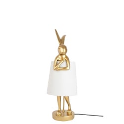 Kare lampa stołowa rabbit 50 cm złota / biała