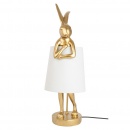 Kare lampa stołowa rabbit złota / biała