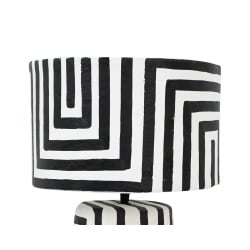 Kare lampa stołowa strisce 44 cm          biało-czarna
