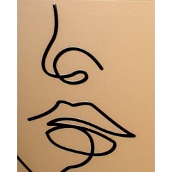 Kare obraz faccia arte tri colore 90x120 cm