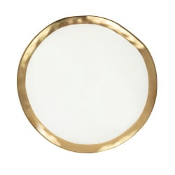Kare talerz bell 31 cm biało-złoty Kare talerz bell 31 cm biało-złoty