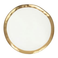 Kare talerz bell 38 cm biało-złoty Kare talerz bell 38 cm biało-złoty