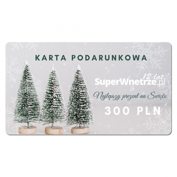 Karta podarunkowa świąteczna 300 PLN SuperWnetrze