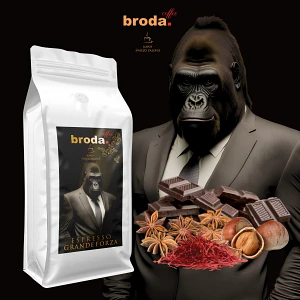Kawa świeżo palona • broda. coffee • Espresso Grande Forza 50% Arabica / 50% Robusta • 1000g Kawa świeżo palona • broda. coffee • Espresso Grande Forza 50% Arabica / 50% Robusta • 1000g