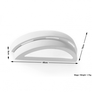 Kinkiet Ceramiczny Helios 40x9cm Sollux Lighting biały